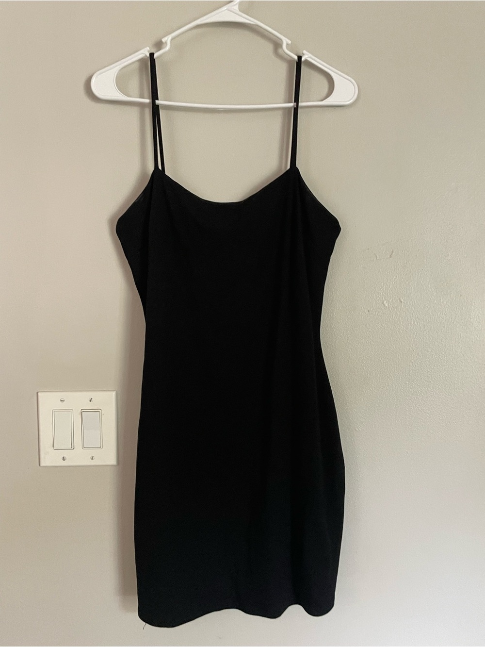 Lulu's Black Spaghetti-Strap Mini Dress Bodycon Sz L